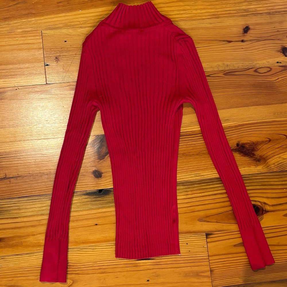 LOFT Vibrant Red Knit Sweater